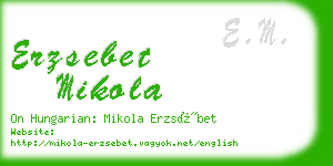 erzsebet mikola business card